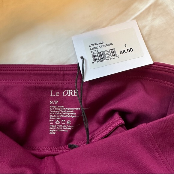 NWT LE ORE Andria Legging Ruby Size Small - Picture 3 of 8